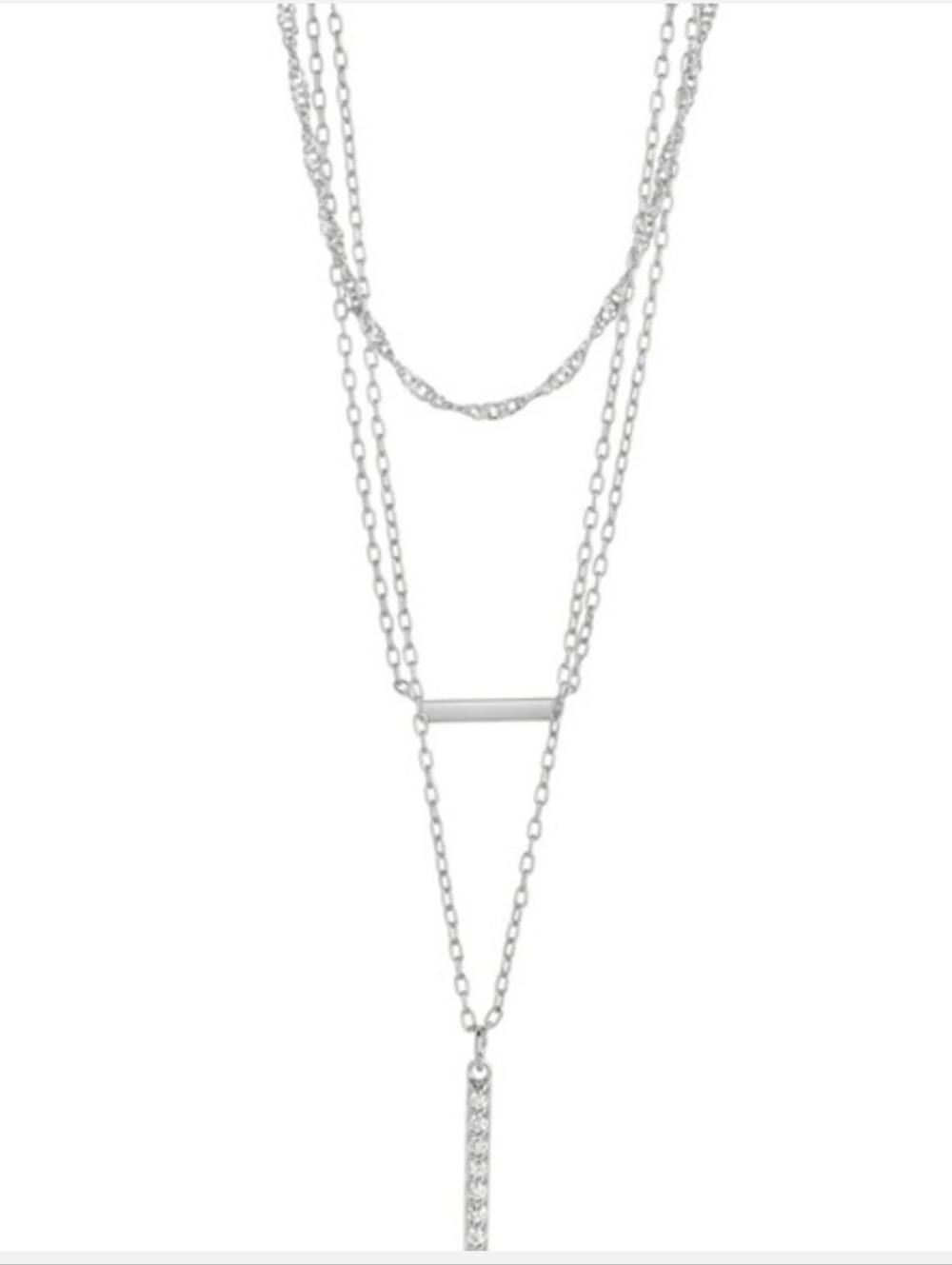 LOTTIE CZ LAYERED CHAIN NECKLACE NWT